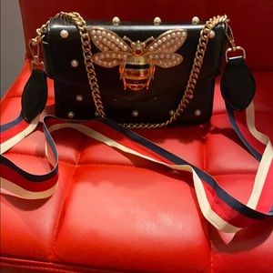 Pearl Studded Mini Bee Bag